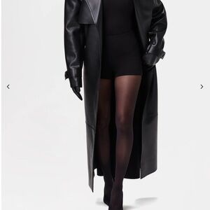 Naked Wardrobe Sleek Black Leather Coat